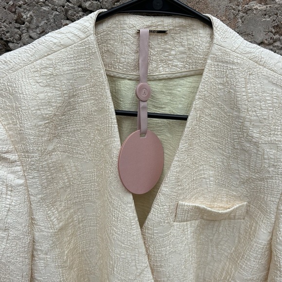 ALEXIS $585 Ivory Brocade Marsci Jacket Dress NWT Resort Summer Zip Up Sz L - Picture 5 of 11